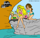 Dibujo Barbie y sus amigas sentadas pintado por wwwwwwwwwwww