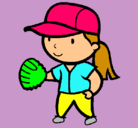 Dibujo Jugadora de béisbol pintado por kity