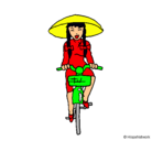 Dibujo China en bicicleta pintado por anabel100