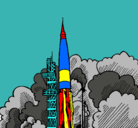 Dibujo Lanzamiento cohete pintado por 1234567890
