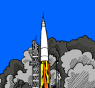 Dibujo Lanzamiento cohete pintado por erocin