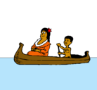Dibujo Madre e hijo en canoa pintado por juanjo8