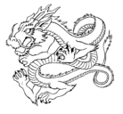 Dibujo Dragón japonés pintado por cucu
