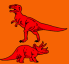 Dibujo Triceratops y tiranosaurios rex pintado por david-avil