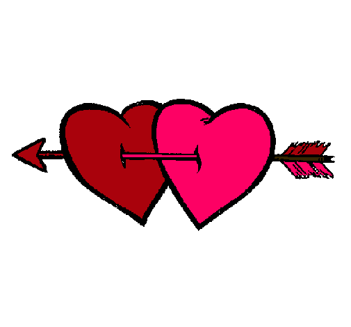 Dibujo Dos corazones con una flecha pintado por franmeli