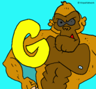 Dibujo Gorila pintado por fefe
