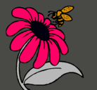 Dibujo Margarita con abeja pintado por KMILIKONEO