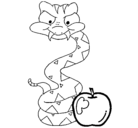 Dibujo Serpiente y manzana pintado por Sierpe