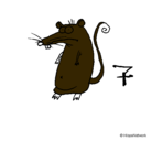 Dibujo Rata pintado por lugo
