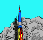 Dibujo Lanzamiento cohete pintado por chumel