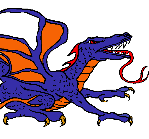 Dibujo Dragón réptil pintado por nela90