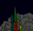 Dibujo Lanzamiento cohete pintado por 764584