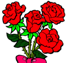 Dibujo Ramo de rosas pintado por ruleta