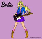 Dibujo Barbie guitarrista pintado por barvie