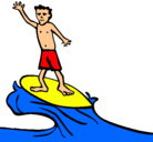 Dibujo Surfista pintado por surf