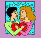 Dibujo Chico y chica enamorados pintado por gcabob