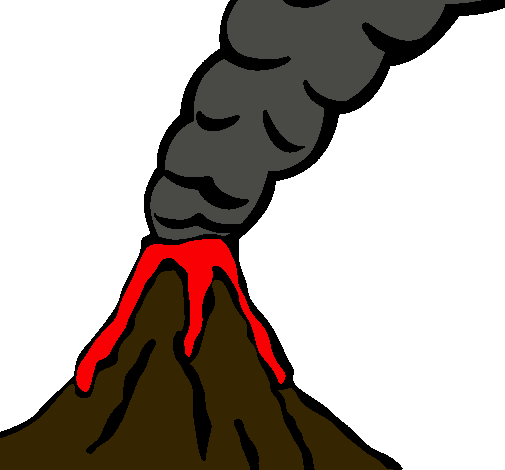 Dibujo Volcán pintado por sauropodo