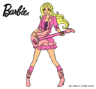 Dibujo Barbie guitarrista pintado por veinte