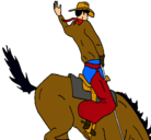 Dibujo Vaquero en caballo pintado por aviel