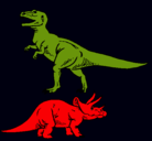 Dibujo Triceratops y tiranosaurios rex pintado por juanmjkl