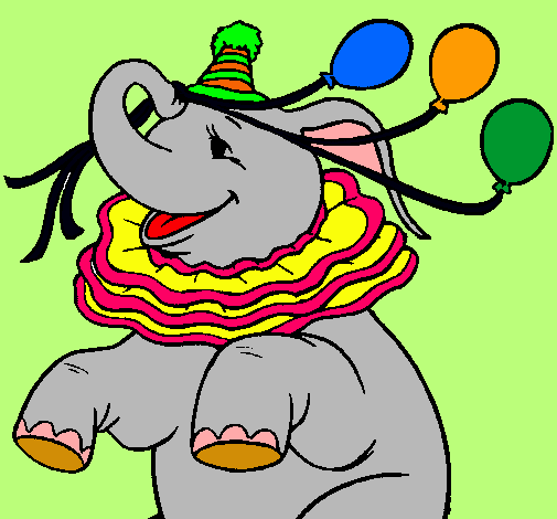 Elefante con 3 globos