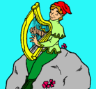 Dibujo Duende tocando el arpa pintado por vrenda