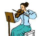 Dibujo Dama violinista pintado por vannesa 