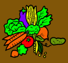 Dibujo verduras pintado por frank