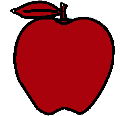 Dibujo manzana pintado por mariapucel