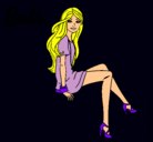 Dibujo Barbie sentada pintado por patry1234