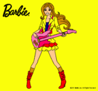 Dibujo Barbie guitarrista pintado por barnie