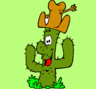 Dibujo Cactus con sombrero pintado por bibi076