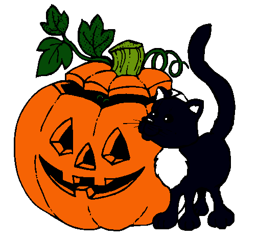 Calabaza y gato