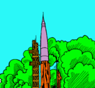 Dibujo Lanzamiento cohete pintado por esteisi