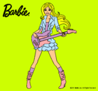 Dibujo Barbie guitarrista pintado por goste