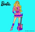 Dibujo Barbie rockera pintado por danielad