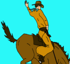 Dibujo Vaquero en caballo pintado por alexa1009
