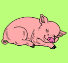Dibujo Cerdo durmiendo pintado por lagopony102