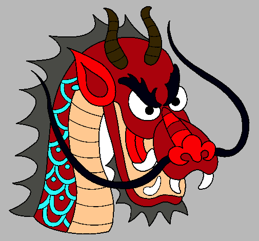 Dibujo Cabeza de dragón pintado por taqueria