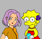 Dibujo Sakura y Lisa pintado por junior123