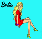 Dibujo Barbie sentada pintado por merlia