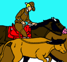 Dibujo Vaquero y vaca pintado por furlan 