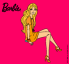 Dibujo Barbie sentada pintado por eliana
