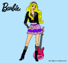 Dibujo Barbie rockera pintado por valita