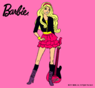 Dibujo Barbie rockera pintado por kool