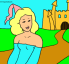 Dibujo Princesa y castillo pintado por noteladigo