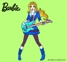 Dibujo Barbie guitarrista pintado por pulpina