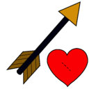 Dibujo Flecha y corazón pintado por Flecha