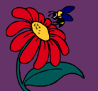 Dibujo Margarita con abeja pintado por jkhjkjk