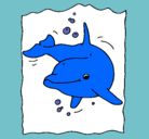 Dibujo Delfín pintado por ballena